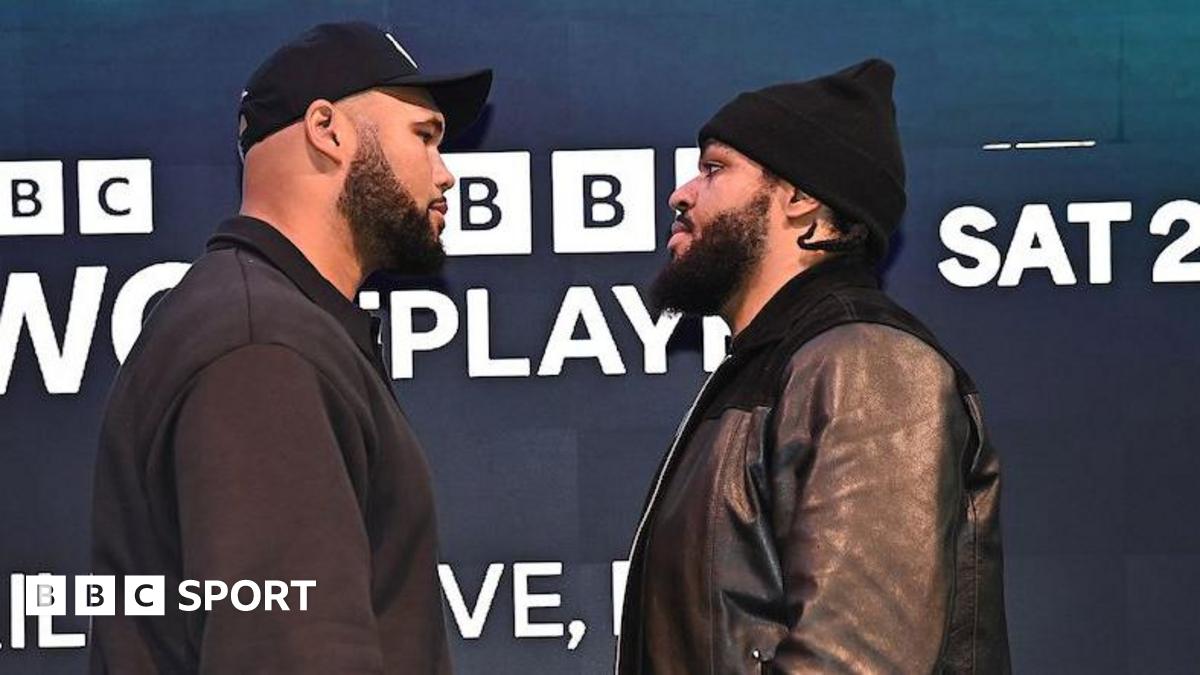 Frazer Clarke faces off with Jeamie TKV at a news conference