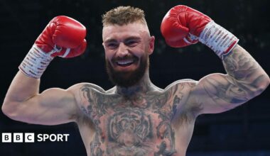 Lewis Crocker celebrates his win over Paddy Donovan