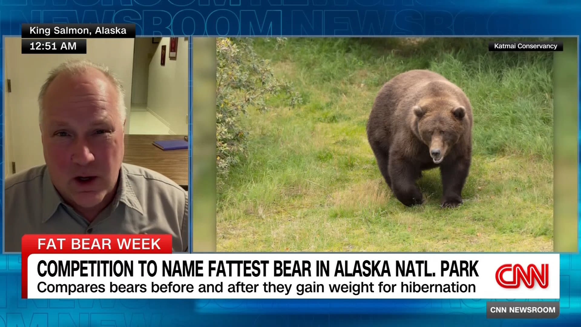 <p>Matthew Johnston from Katmai National Park joined CNN's Kim Brunhuber for an update on this year's 