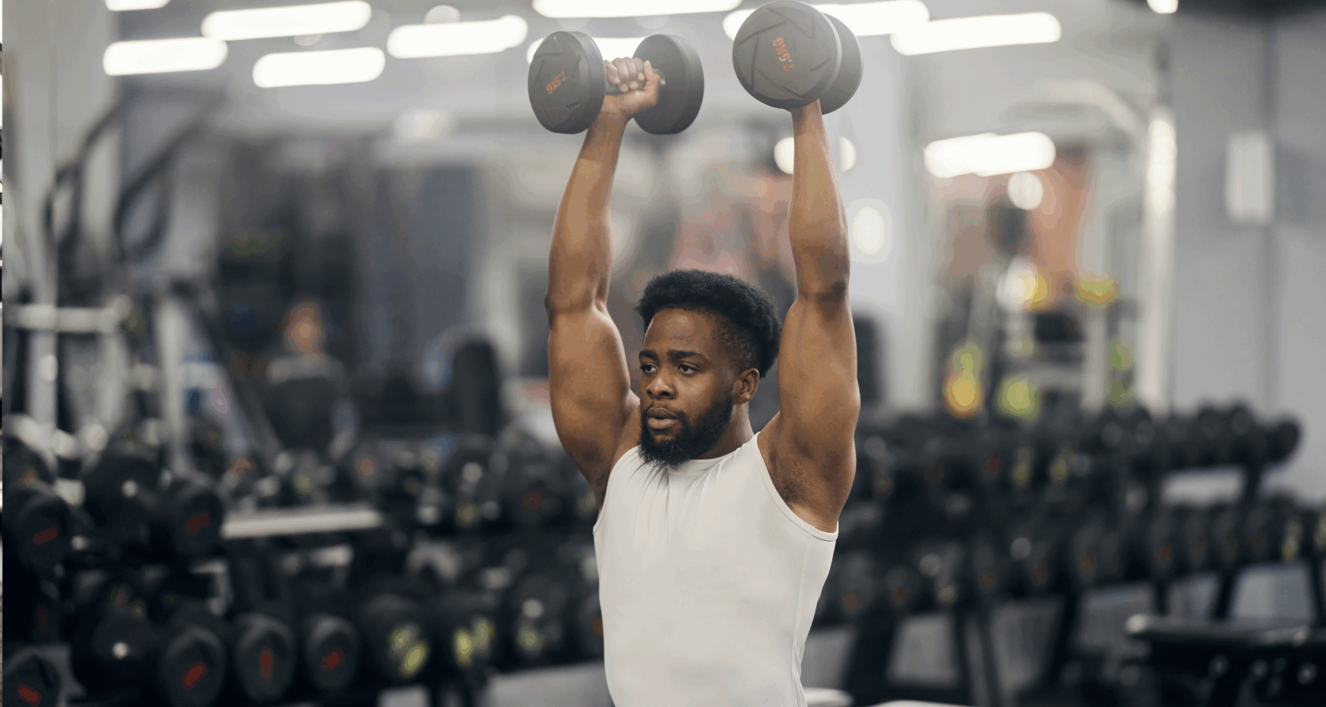 A man doing shoulder press