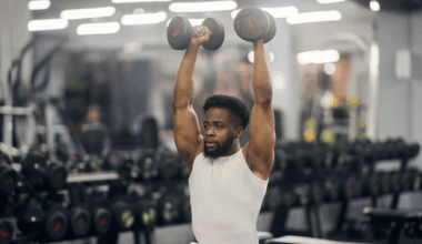 A man doing shoulder press