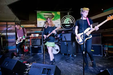 Getty Images A young Wolf Alice play at the SXSW festival in Austin, Texas in 2013.