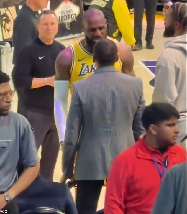 Cameras caught James having a heated courtside exchange with Smith in March