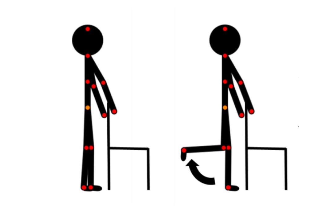 Standing knee-bend exercise