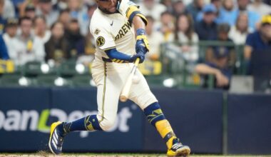 Milwaukee Brewers' Jackson Chourio hops off field with apparent hamstring injury in Game 3
