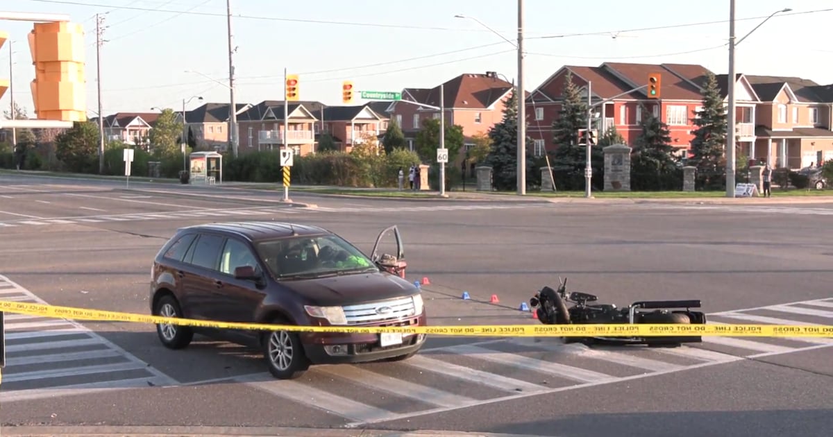 Motorcyclist critical following Brampton crash