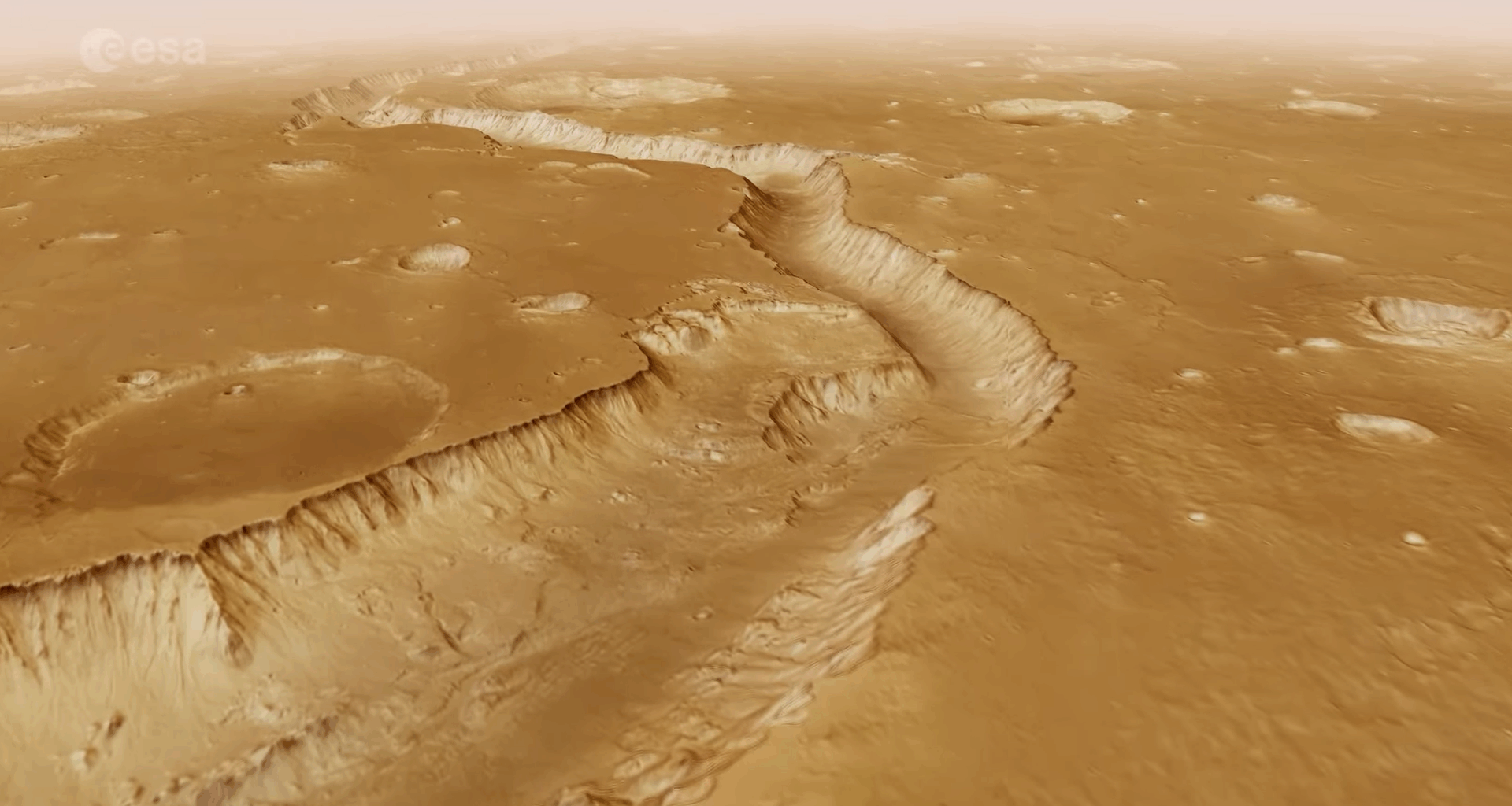 Mars Express images were used to create this film showing the Xanthe Terra region. Credit: ESA/DLR/FU Berlin &amp; NASA/JPL-Caltech/MSSS