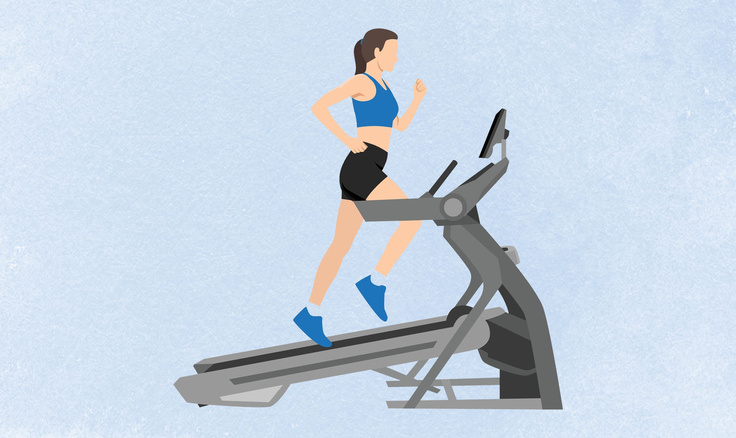 an illo of a woman running at incline