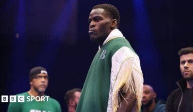 Joshua Buatsi during his ring walk for the fight against Callum Smith