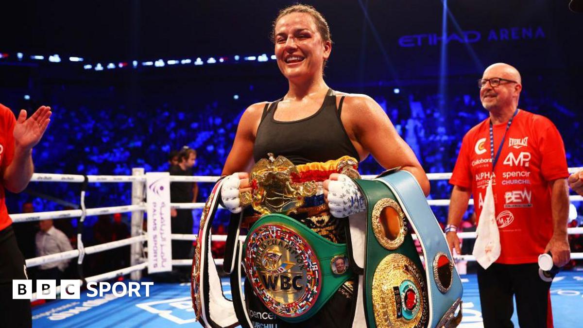 Chantelle Cameron with world title belts