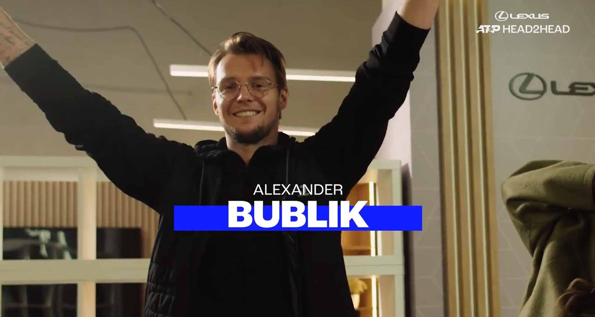 Alexander Bublik participates in the Lexus ATP Head2Head Challenge in Paris.