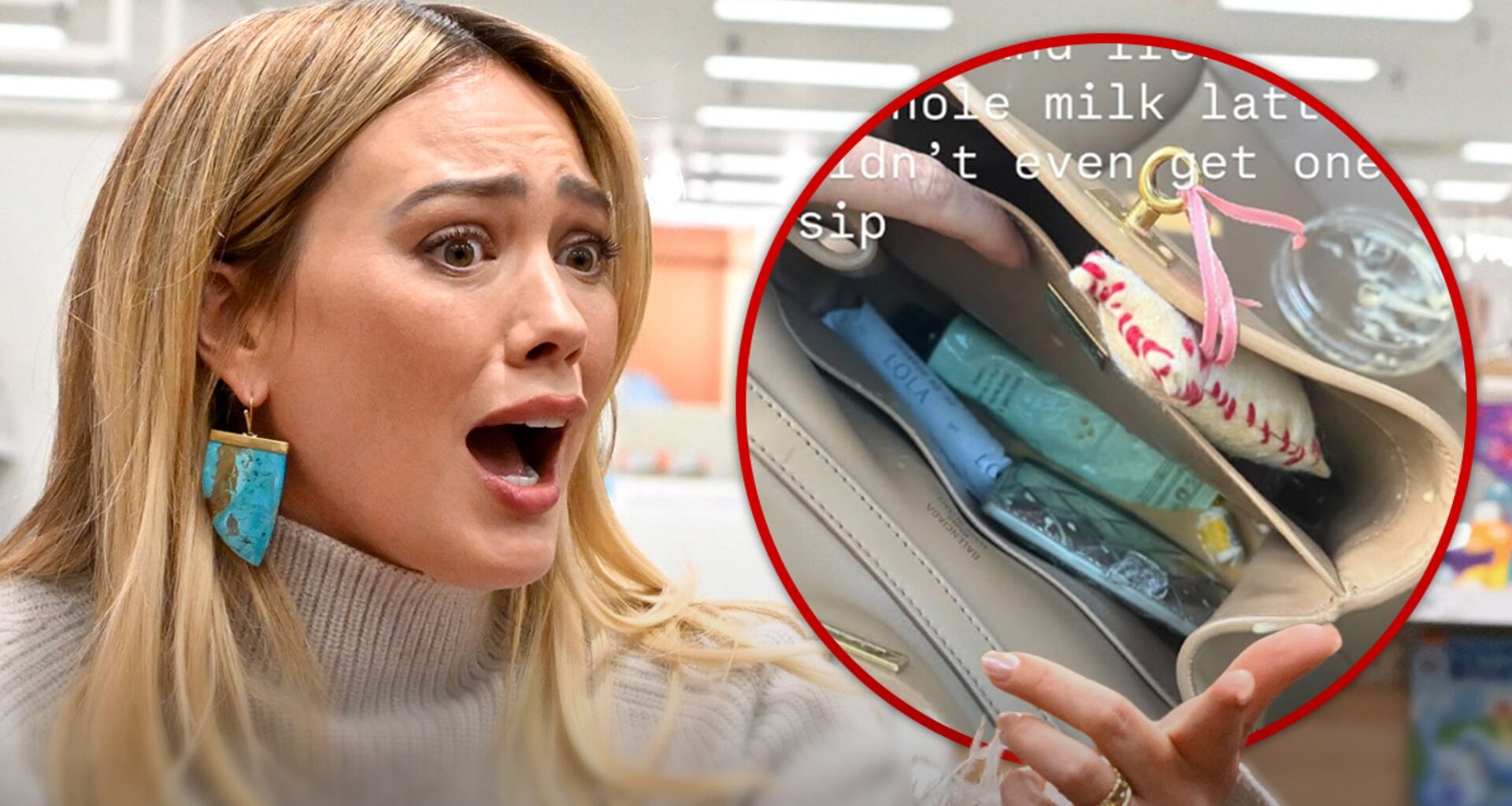 Hilary Duff Shares Crying Selfie After Spilling Coffee Inside Balenciaga Bag