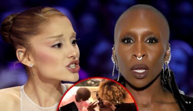 Ariana Grande, Cynthia Erivo Help Woman Clean Up After She's Doused With Wine