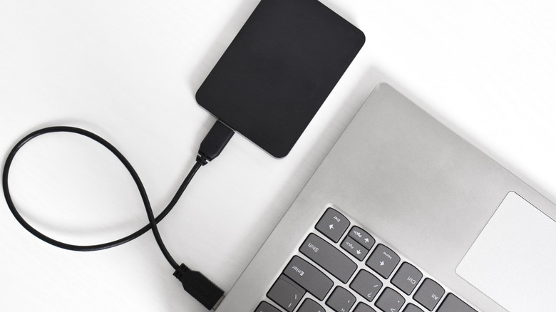 External HDD connected to a laptop