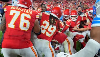 Mahomes propels Chiefs to win over Lions before fistfight breaks out