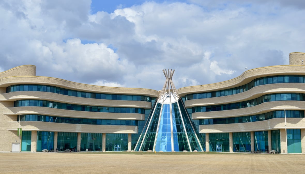 File - The campus of the First Nations University of Canada in Regina, Sask., on April 30, 2022