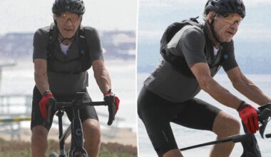 Harrison Ford, 83, rides bike along LA's coastline: photos