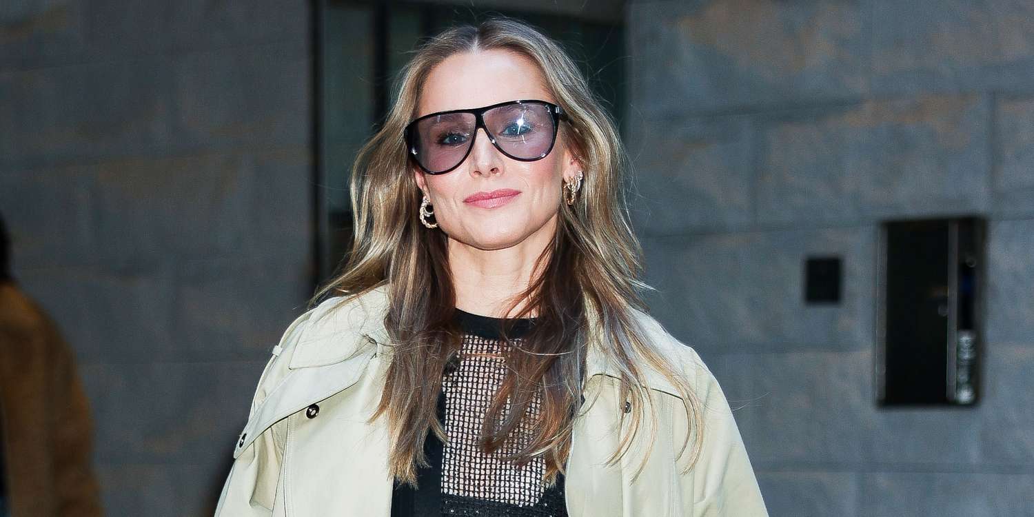 Kristen Bell Wears Nothing but a Black Bra Under Her Sheer Mesh Top