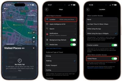 maps turn off visited places