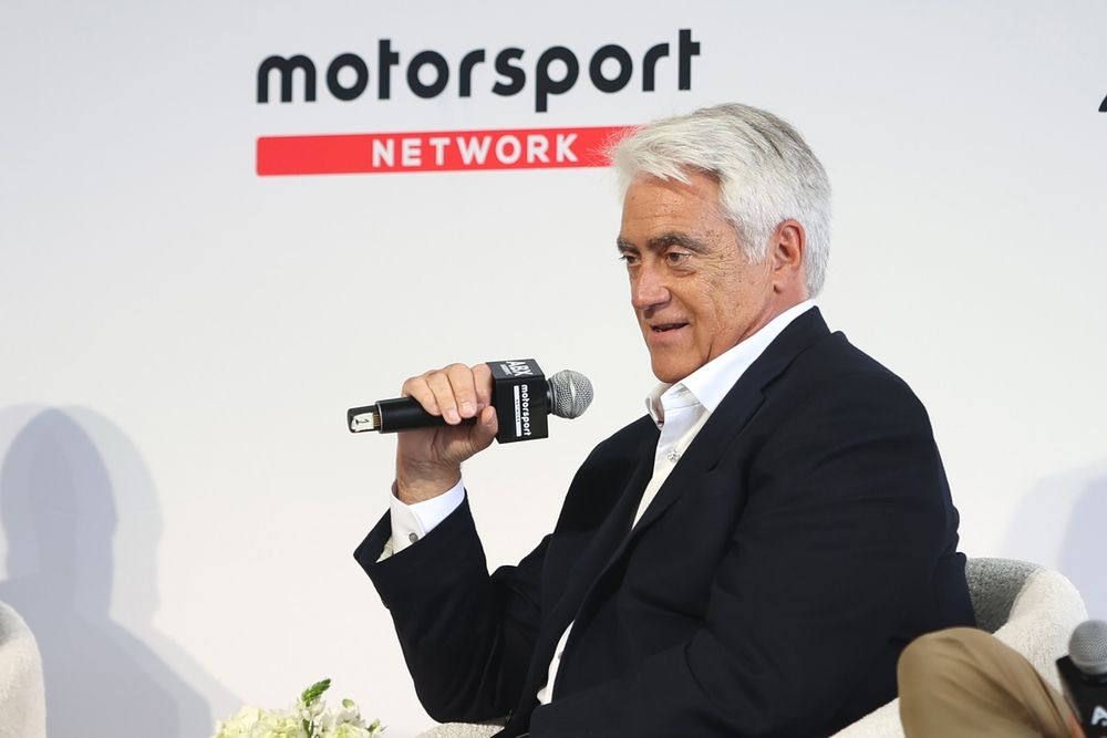 Mark Miles speaks during Autosport Business Exchange New York