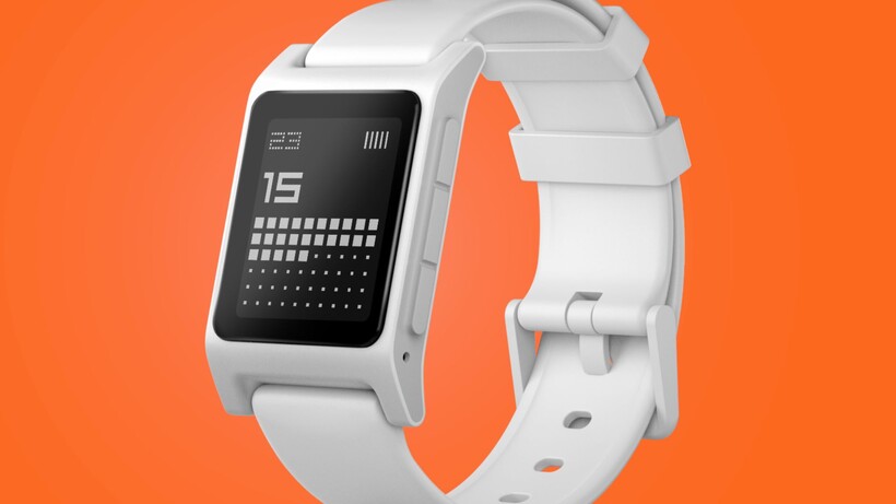 Pebble 2 Duo on orange background