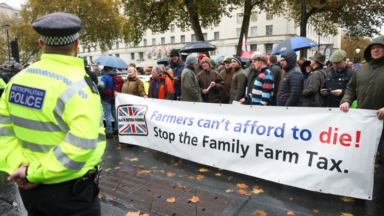 Tens of thousands from the farming community took part in protests in London. Pic: Reuters