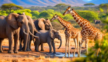 Illustration of African wildlife reacting to the sound of human voices in Greater Kruger National Park.