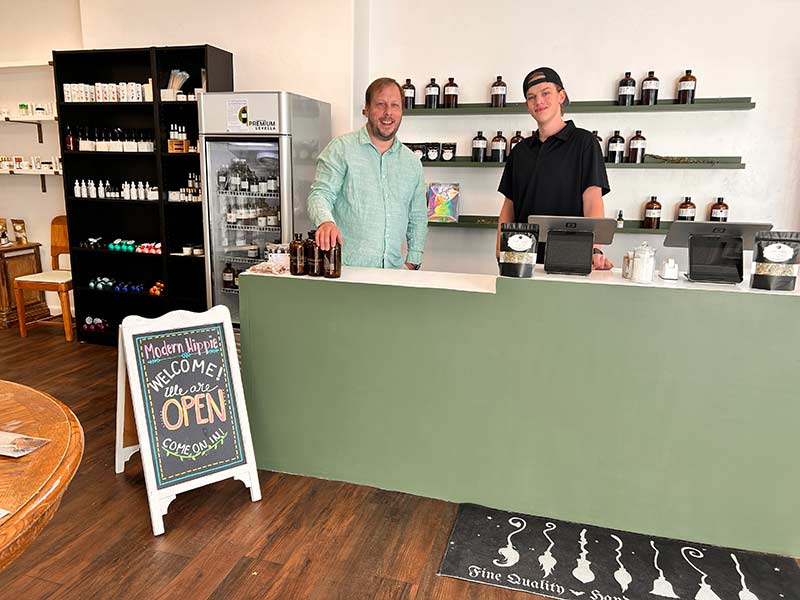 Toby Hayes, left, and his son, Micah, inside the Main Street location. | Rett Nelson, EastIdahoNews.com