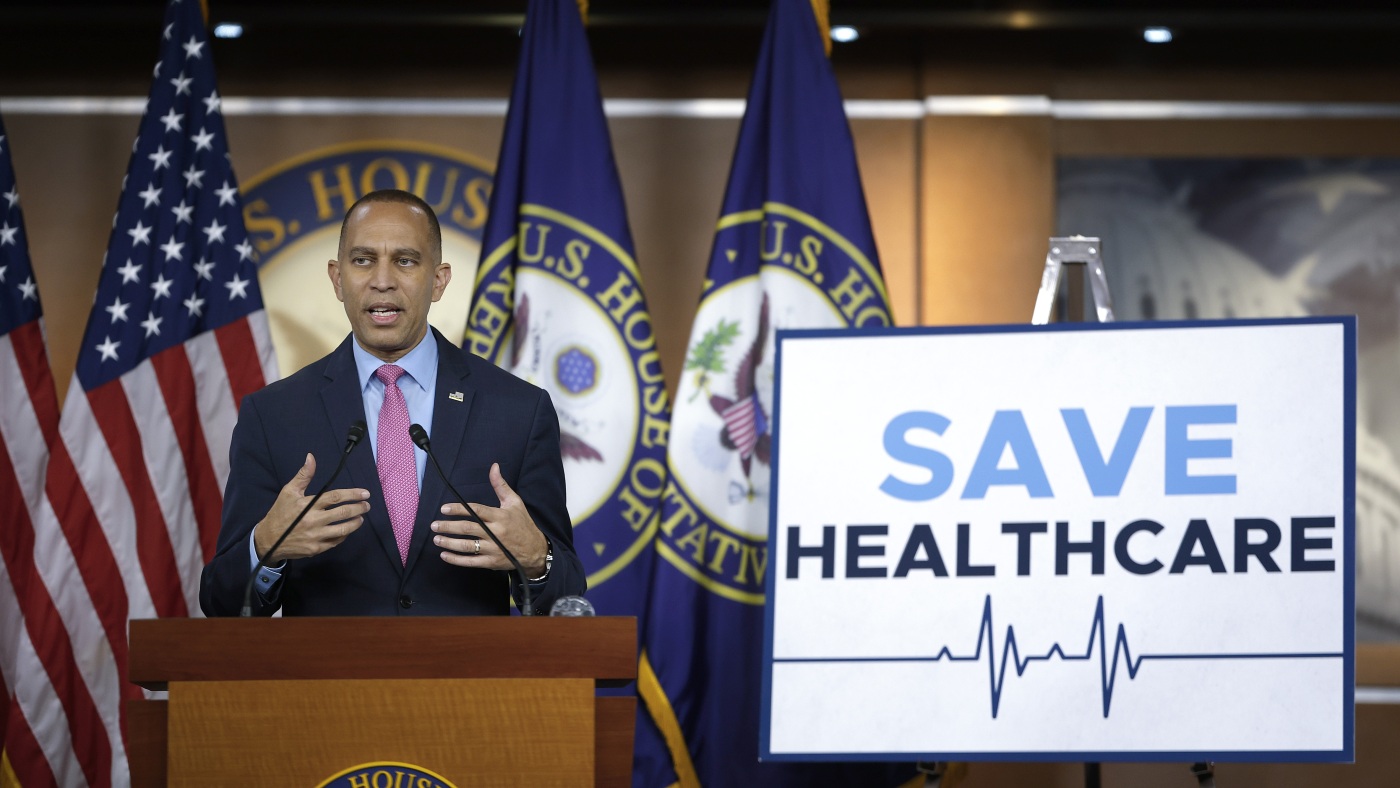 Democrats cast government shutdown as a health care showdown : NPR