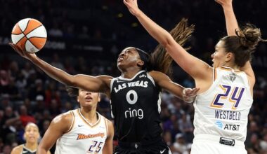 Jackie Young's record 21-point quarter propels Aces to 2-0 lead over Mercury in WNBA Finals