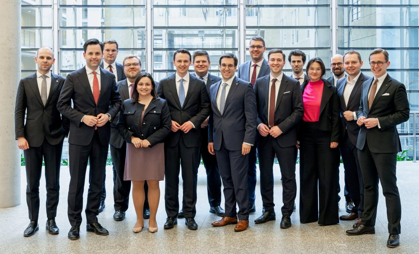 Pascal Reddig and members of the "Young Group" of the CDU/CSU parliamentary group.