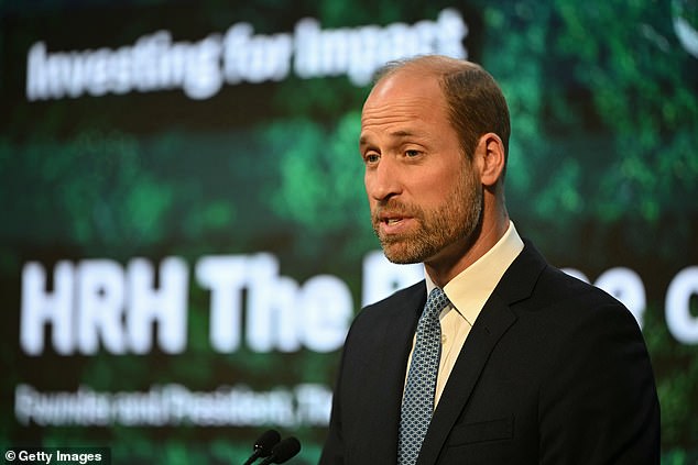 William is attending the event without his wife, the Princess of Wales, who remains at home in Windsor with their children who are returning to school after the half-term holiday. Pictured: William in June in his capacity as founder and president of the award