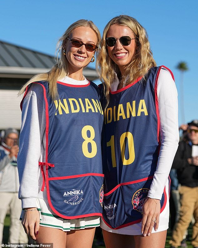 Sophie Cunningham (left) and Lexi Hull (right) were celebrity caddies during the Pro-Am