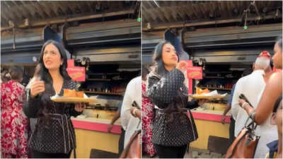 Dhanashree Verma spotted at Dosa stall; asks paparazzi, 'What do you guys want to eat?'