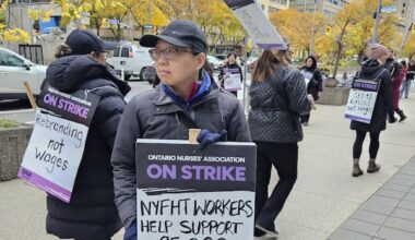 Striking North York health-care workers dispute employer’s use of government funding