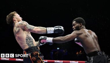 Joshua Buatsi lands a right jab at Zach Parker