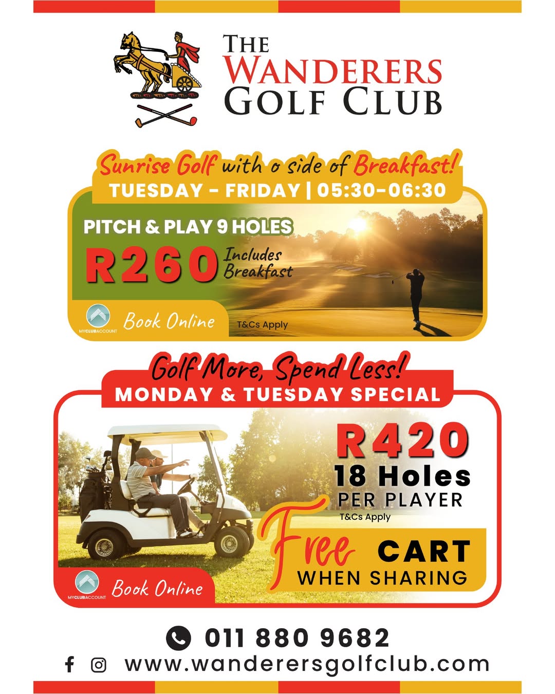 Start Your Morning the Wanderers Way with Sunrise Golf Specials