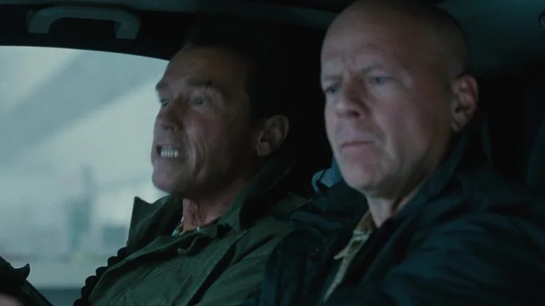 Trench and Church in a car in The Expendables 2