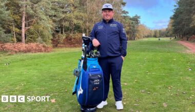 Jack Yule, pictured with his golf bag