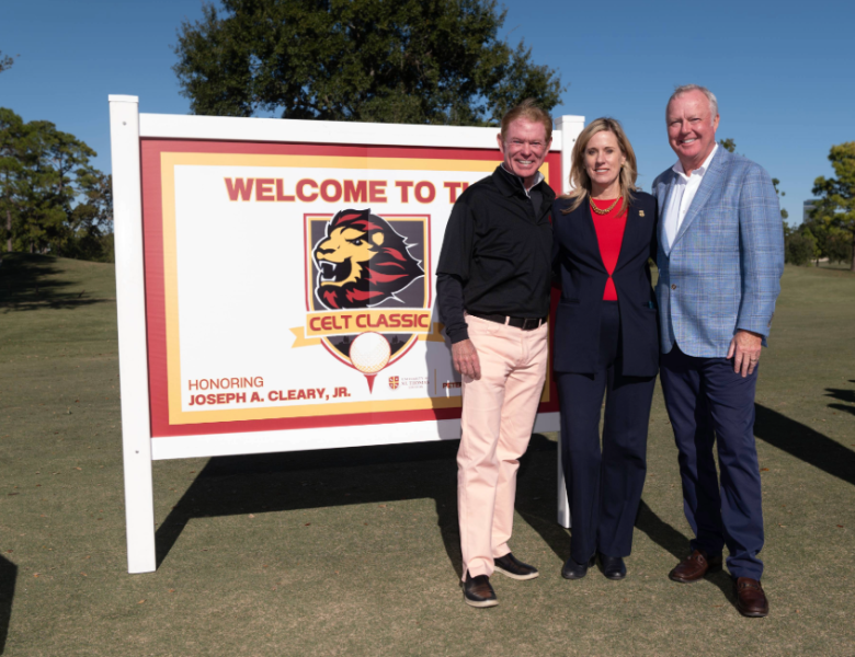 Event Co-Chairs with Dr. Sinda Vanderpool at the Awards Reception- (left to right) Lou Pelz ’80, Dr. Sinda Vanderpool, and Bruce Davidson ’83