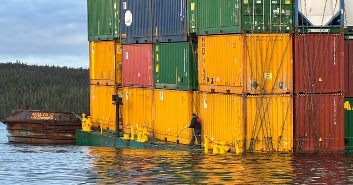 Cargo unloaded from sinking barge off B.C. coast as planning starts for move south - CTV News