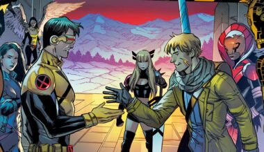 Cyclops and the X-Men welcoming Doug Ramsey and his crew