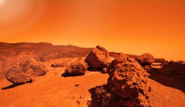 Viking lander studying Mars surface
