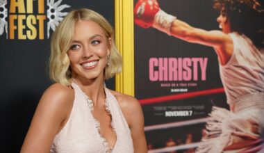 Sydney Sweeney arrives at the AFI Fest premiere of "Christy" on Saturday, Oct. 25, 2025, at the TCL Chinese Theatre in Los Angeles.