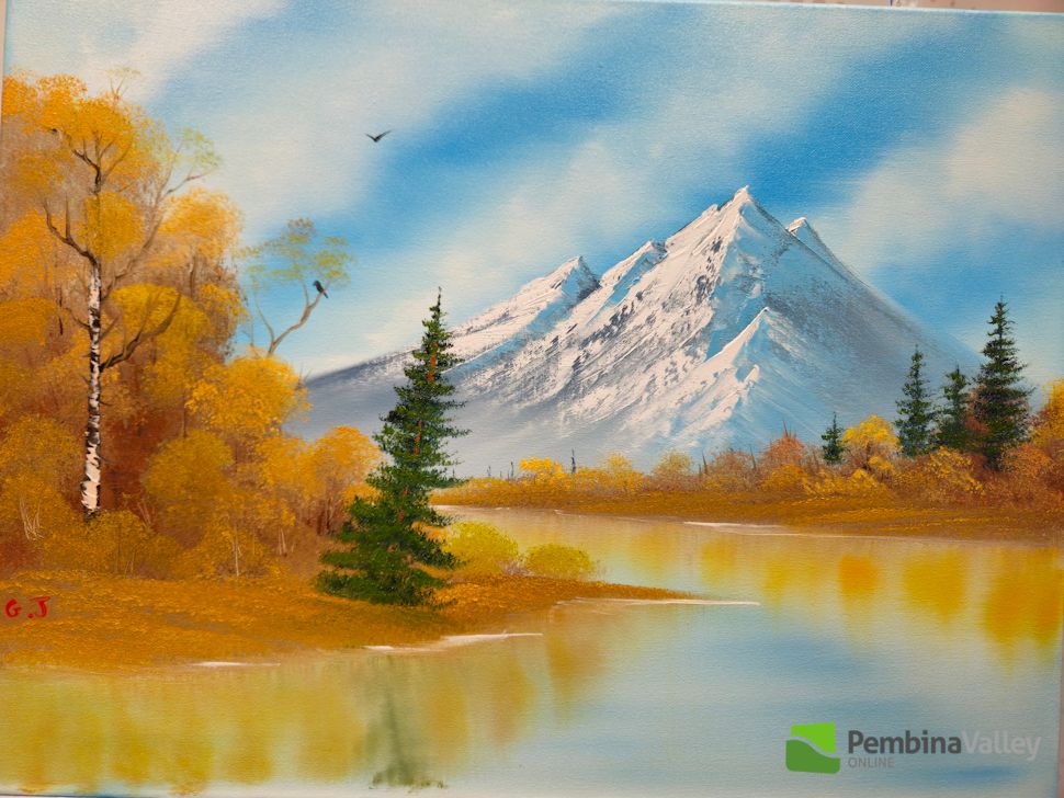 fall scene done on oil paints