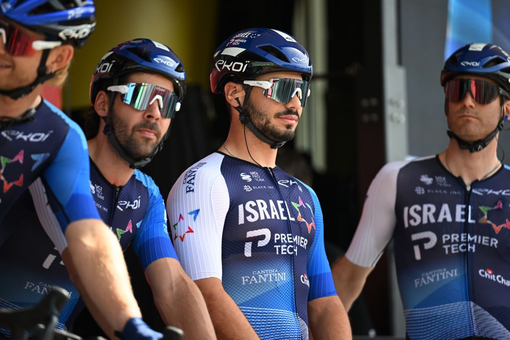 ESCHBORN, GERMANY - MAY 01: Oded Kogut of Israel and Team Israel-Premier Tech prior to the 63rd Eschborn-Frankfurt 2024 a 201.5km one day race from Eschborn to Frankfurt am Main / #UCIWT / on May 01, 2024 in Eschborn , Germany. (Photo by Christian Kaspar-Bartke/Getty Images)
