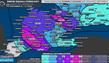 Snow Squalls Take Aim at London, Barrie and Northern GTA on Sunday With Up to 25-50cm of Snow Possible