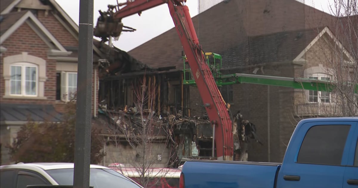 Demolition underway at a burned-out house in Brampton as crews begin search for 3 unaccounted for residents - CTV News