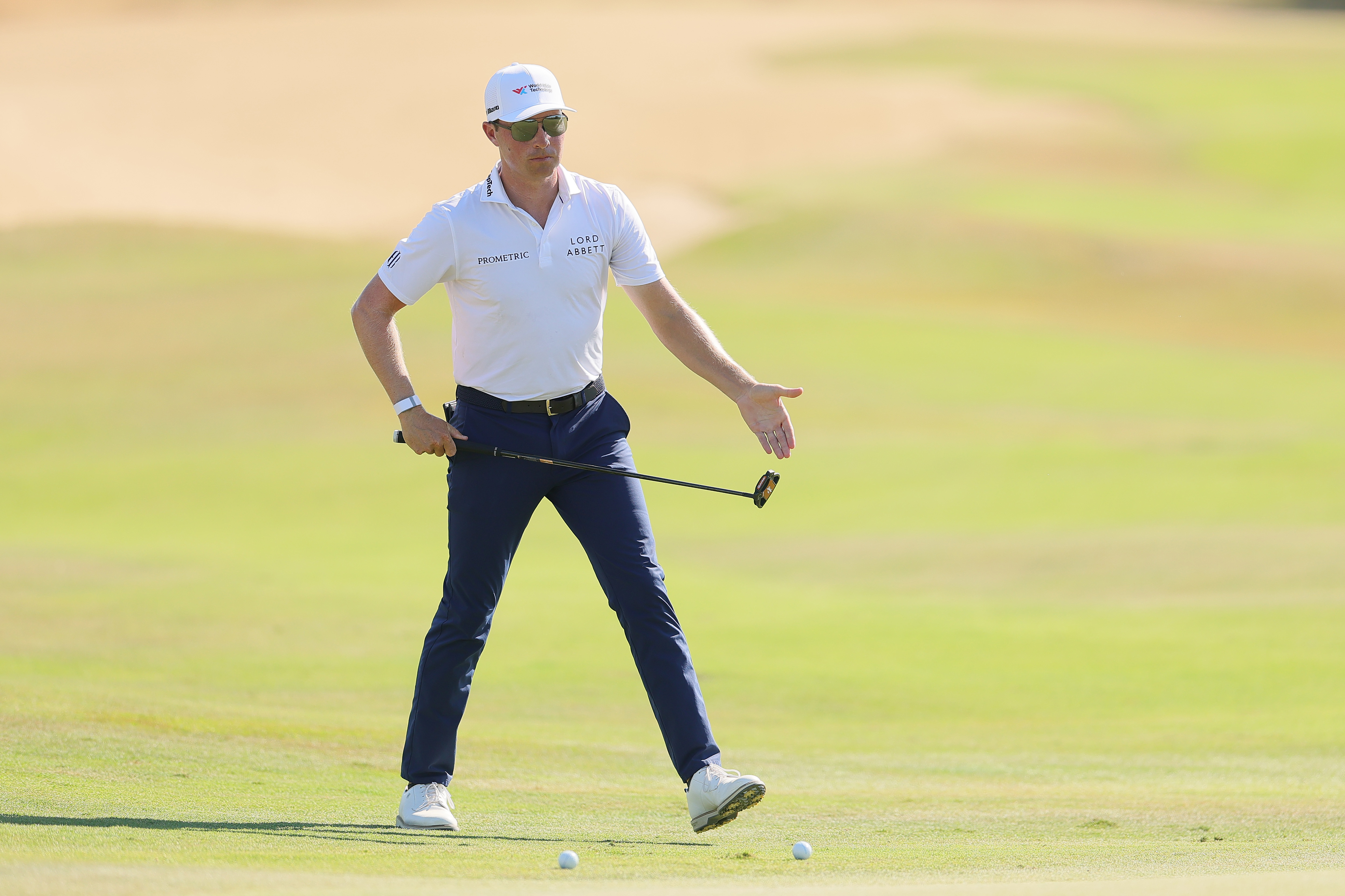 Ben Griffin walks into a putt