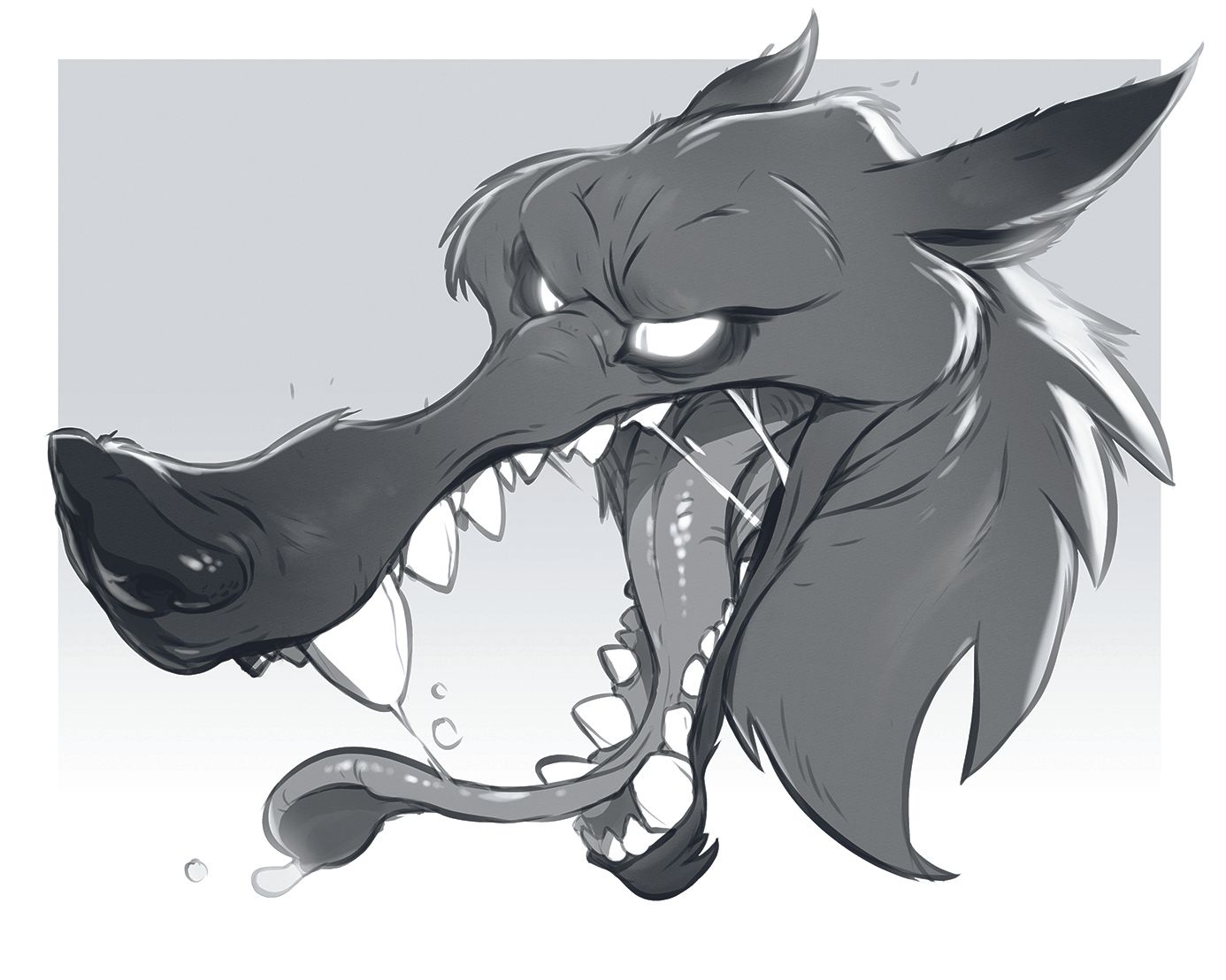 A character art sketch in black and white